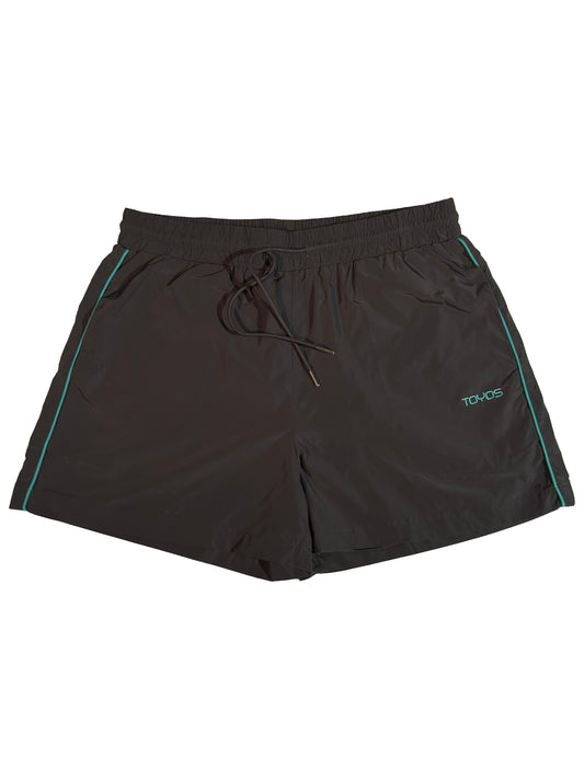 Green Side-Stripe Ash Shorts
