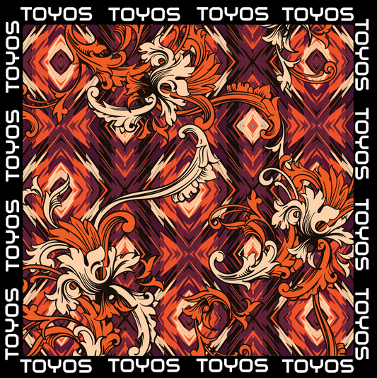 Retro Motifs Silk Scarf